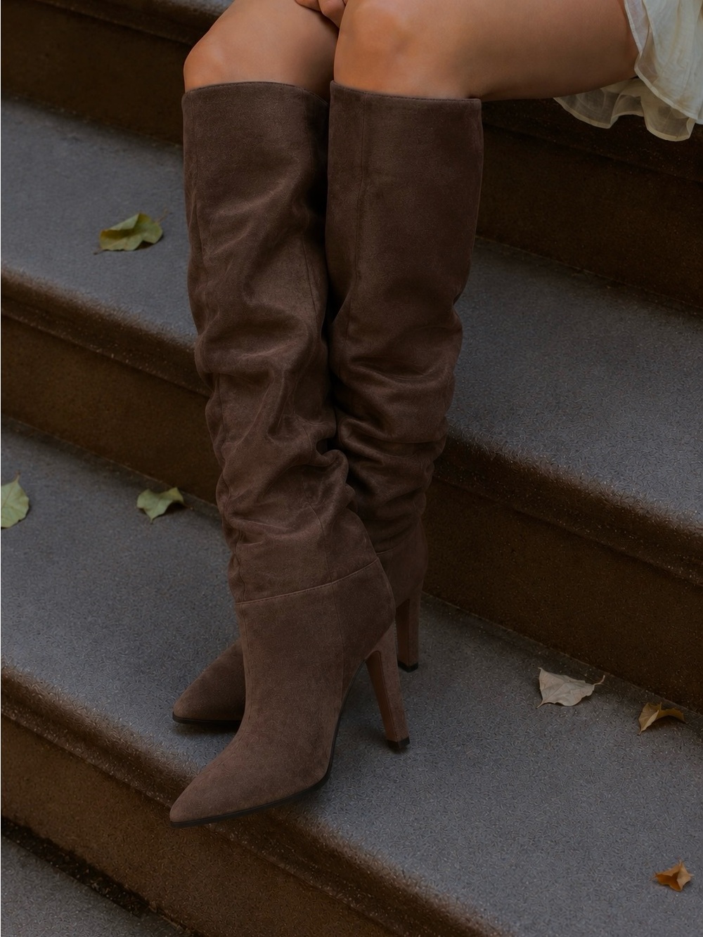 Vince Camuto Sorina Boot | Brown Suede Knee-High Slouch Stiletto | 8.5 Women’s